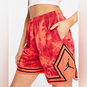 Nike Jordan Women's Heritage Diamond Red Tie-Dye Basketball Shorts - Size XL